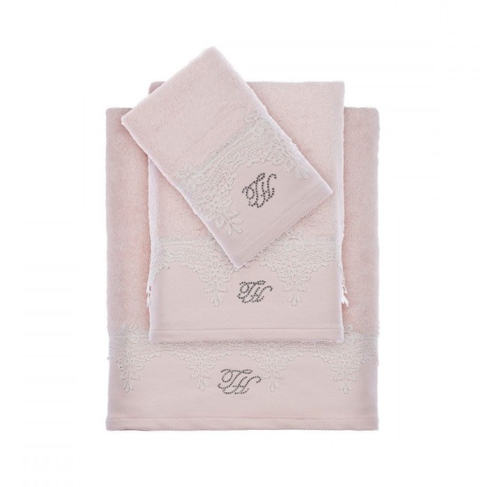 Набор полотенец Tivolyo с тапочками "Juliet", 3 шт, розовый