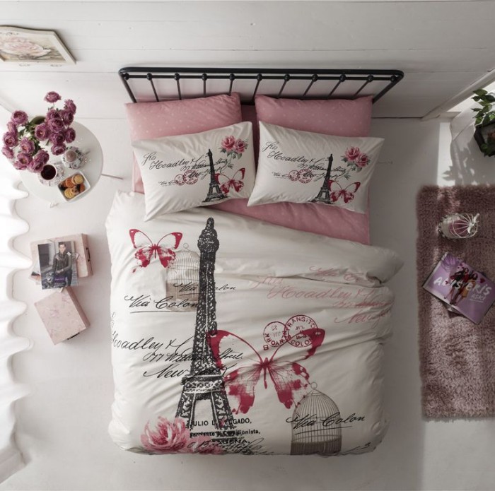 Постельное белье Tac Satin "Giselle", 1,5 спальное, розовый