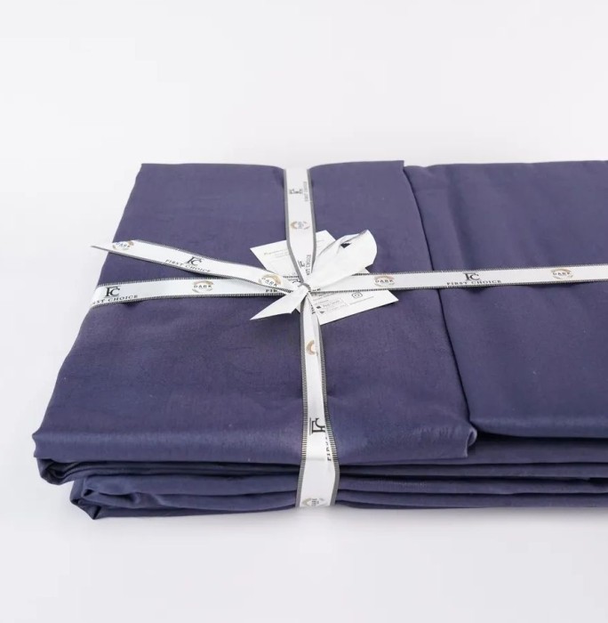 Постельное белье First Choice жаккард  "Midas", 2-х спальное (евро), синий