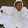Халатик Bovi "Собачки", 8 лет, бежевый