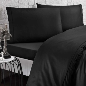 Постельное белье TIVOLYO сатин Deluxe "CASUAL", 1,5 спальное, черный