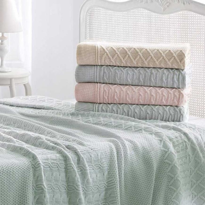 Плед Tivolyo вязаный "Luna", 180x240 см, темно-зеленый