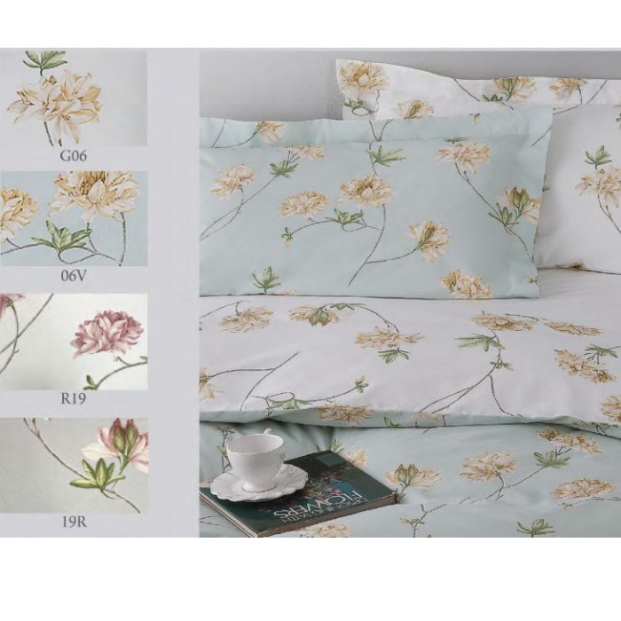 Постельное белье Mirabello "Azalee 06V", семейное, голубой