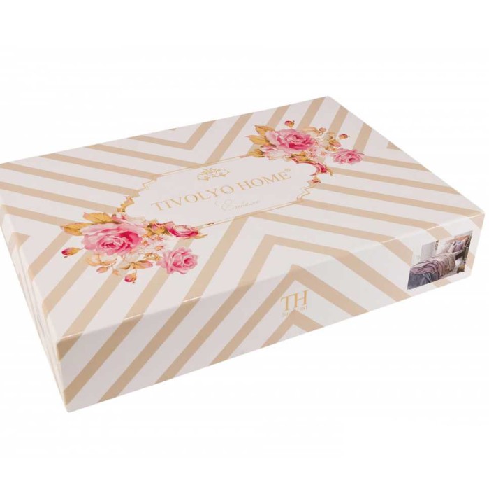 Покрывало Tivolyo жаккард "Marone", 160x220 см, фиолетовый