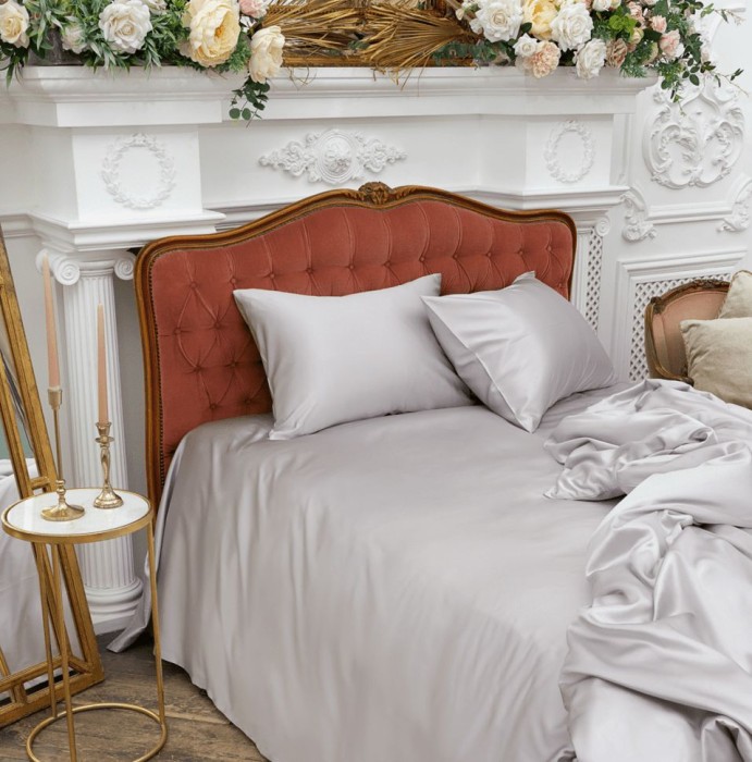 Постельное белье German Grass Silk Bliss "Silvery Grey", 2-х спальное (евро)