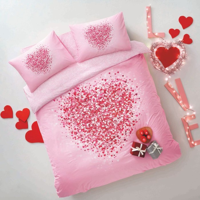 Постельное белье Tac Rnf светящееся "Beloved", 2-х спальное (евро), розовый