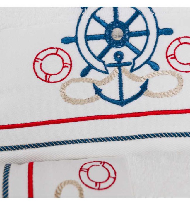 Набор полотенец Tivolyo "Navy", 2 шт, белый