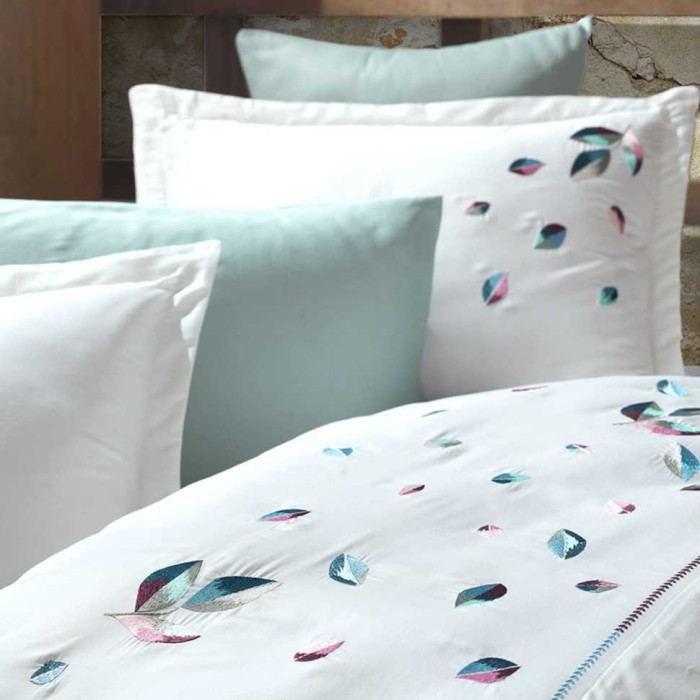 Постельное белье Dantela с вышивкой "Melodi", 2-х спальное (евро), белый