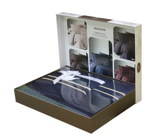 Постельное белье Do&Co жаккард Delux "Drawing", семейное, белый