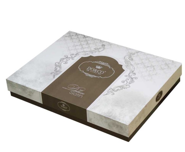 Постельное белье Do&Co жаккард Delux "Drawing", семейное, белый