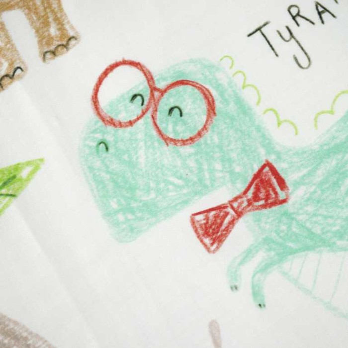 Постельное белье Tivolyo подростковое "Dino", 1,5 спальное, белый