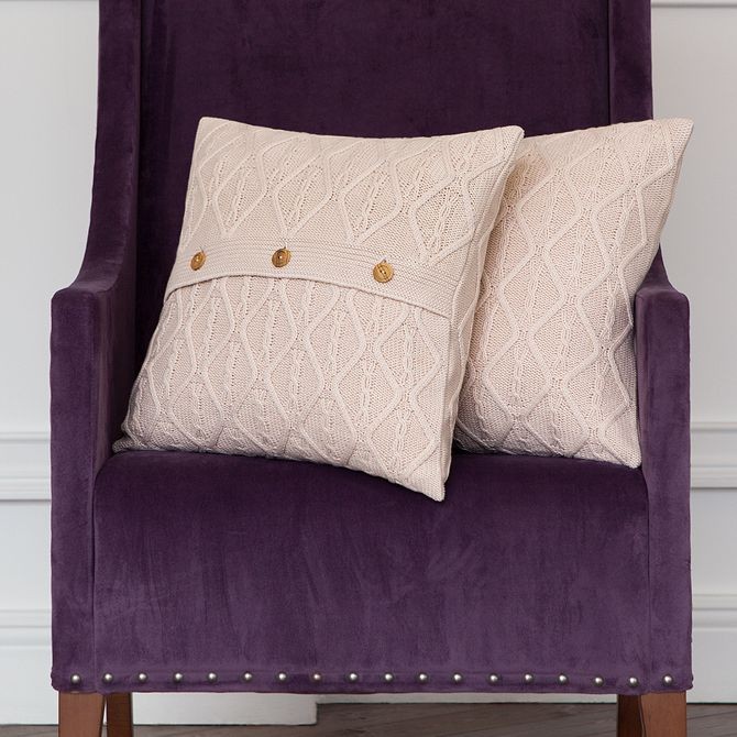 Наволочка Luxberry декоративная "Lux 46", 40x40 см, белая глина