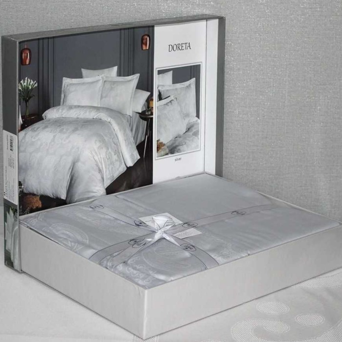 Постельное белье Do&Co жаккард "Doreta", 2-х спальное (евро), серый
