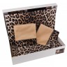 Постельное белье Tivolyo жатый шелк "Leopard", 2-х спальное (евро), коричневый