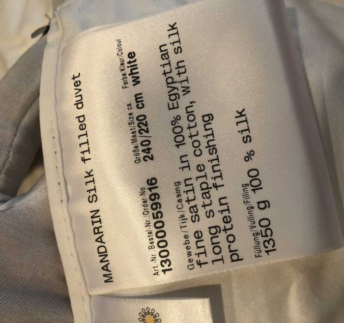 Одеяло Brinkhaus шелк "Mandarin", 200x200 см, легкое