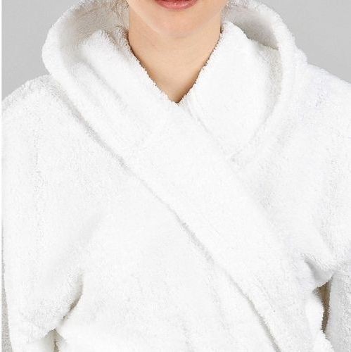 Халат махровый Byblos логотип, капюшон, swarovski, короткий, L-XL, белый