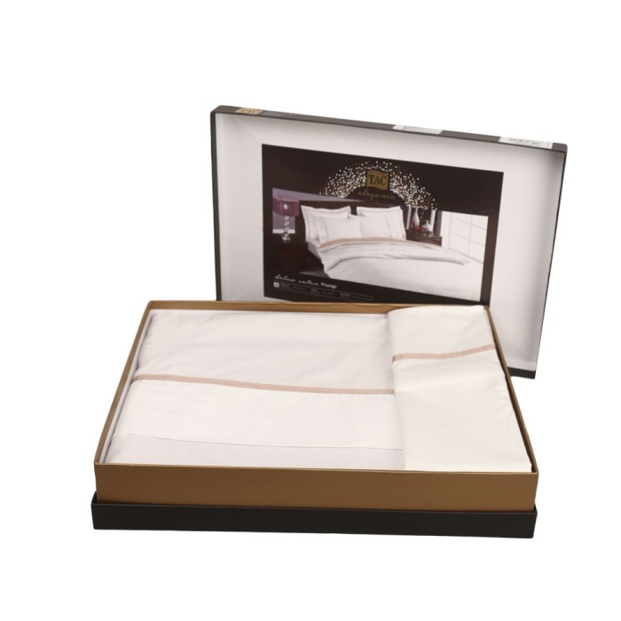 Постельное белье Tac Delux "Prestige", 2-х спальное (евро), кремовый