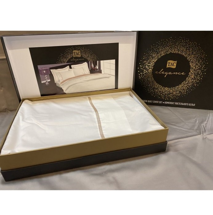 Постельное белье Tac Delux "Prestige", 2-х спальное (евро), кремовый