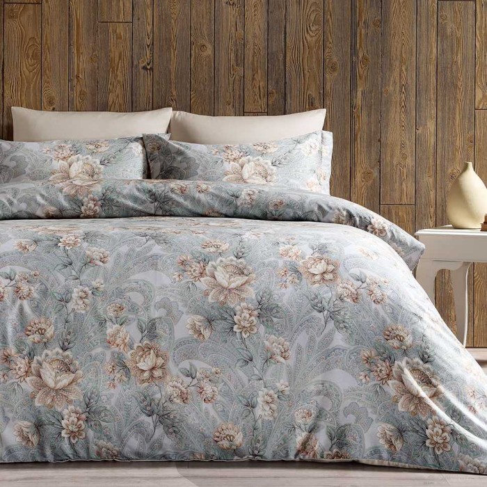 Постельное белье Tivolyo Deluxe "Anika", 2-х спальное (евро), серый