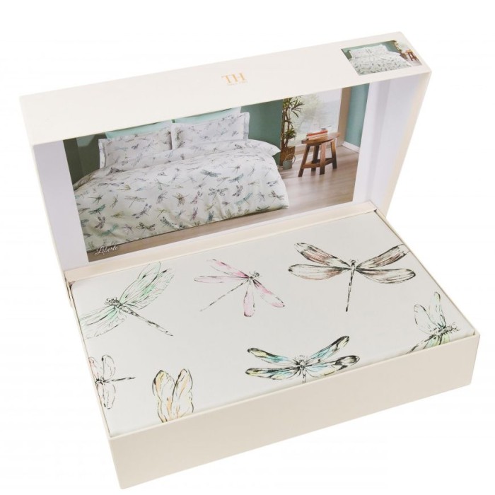 Постельное белье Tivolyo Deluxe "Liberte", 1,5 спальное, бирюзовый