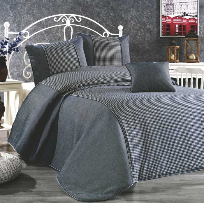 Покрывало Grazie с наволочками "Genova", 260x270 см, синий
