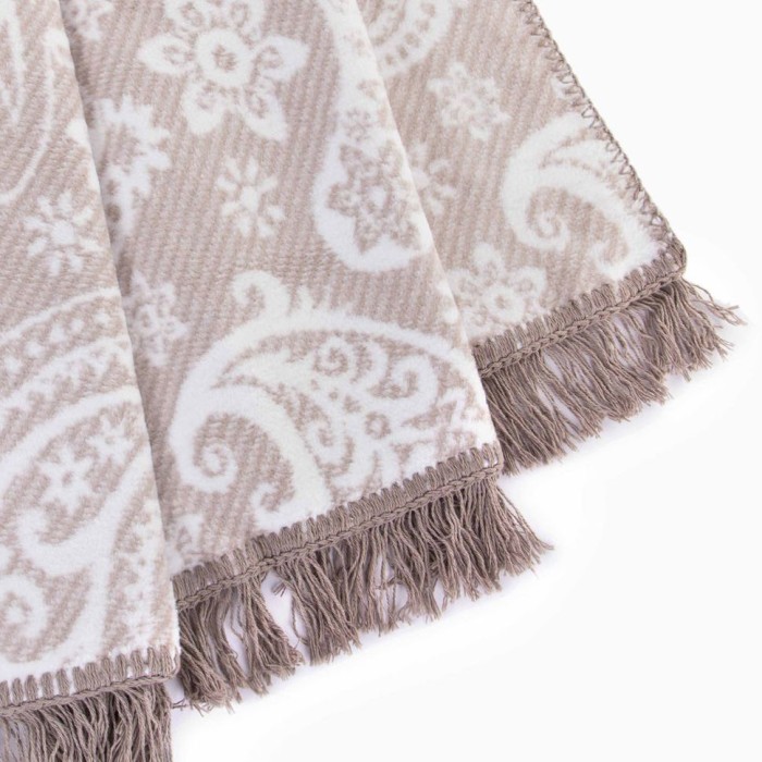 Плед Arya хлопок "Paisley", 200x220 см, стоне