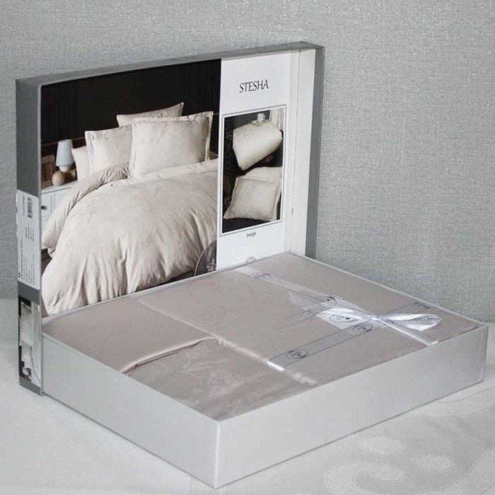 Постельное белье Do&Co жаккард "Stesha", 2-х спальное (евро), бежевый