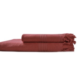 Полотенце Hamam "Meyzer Tassels", 100x150 см, светло-бордо