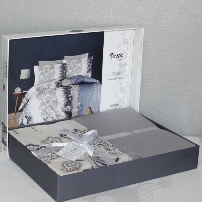 Постельное белье Do&Co Delux "Vesta", 1,5 спальное, серый