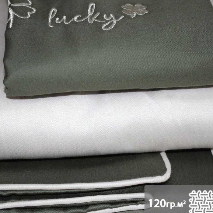 Постельное белье Do&Co жаккард "Timeless Dark", 2-х спальное (евро), хаки