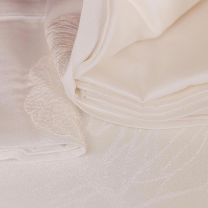 Постельное белье Tivolyo жаккард "Lidia", 2-х спальное (евро), кремовый