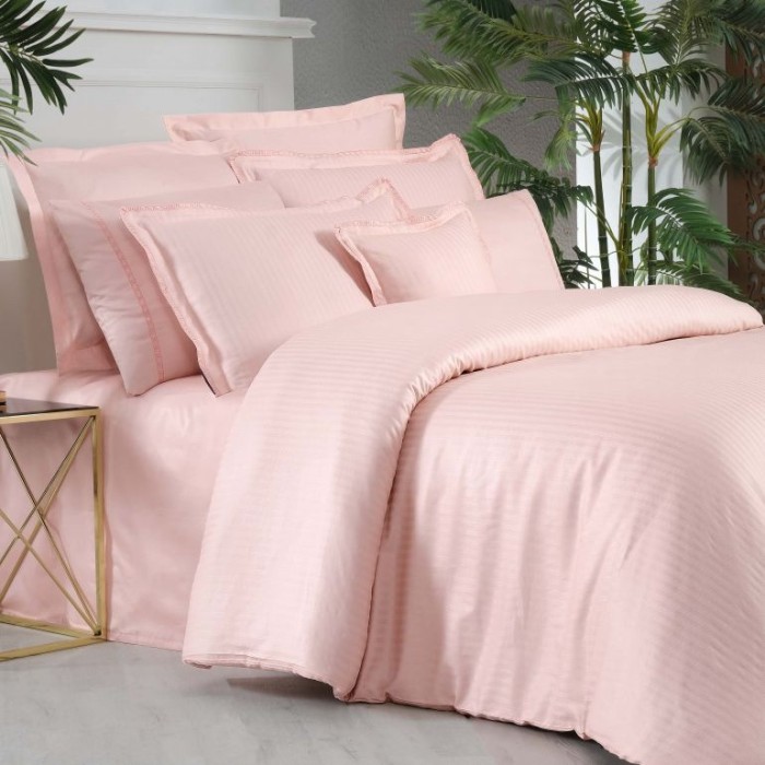 Постельное белье Sarev страйп "Jacquard", 1,5 спальное, розовый