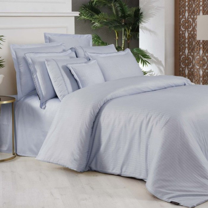 Постельное белье Sarev страйп "Jacquard", 1,5 спальное, синий