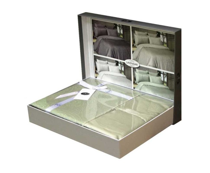 Постельное белье Do&Co жаккард "Lavendar", 2-х спальное (евро), зеленый