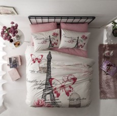 Постельное белье TAC SATIN "GISELLE", семейное, розовый