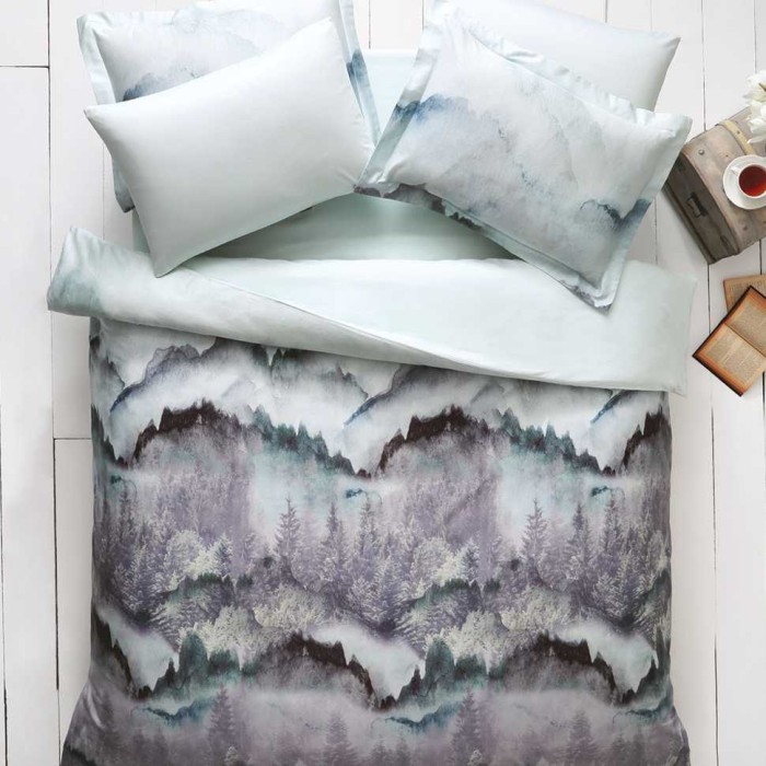 Постельное белье Tivolyo Deluxe "Forest", 1,5 спальное, ментол