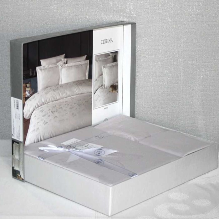 Постельное белье Do&Co жаккард "Corina", 2-х спальное (евро), песочный