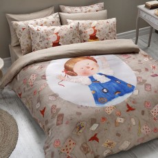 Постельное белье TAC GAPCHINSKA SATEN "ALICE", 2-х спальное (евро), кофейный