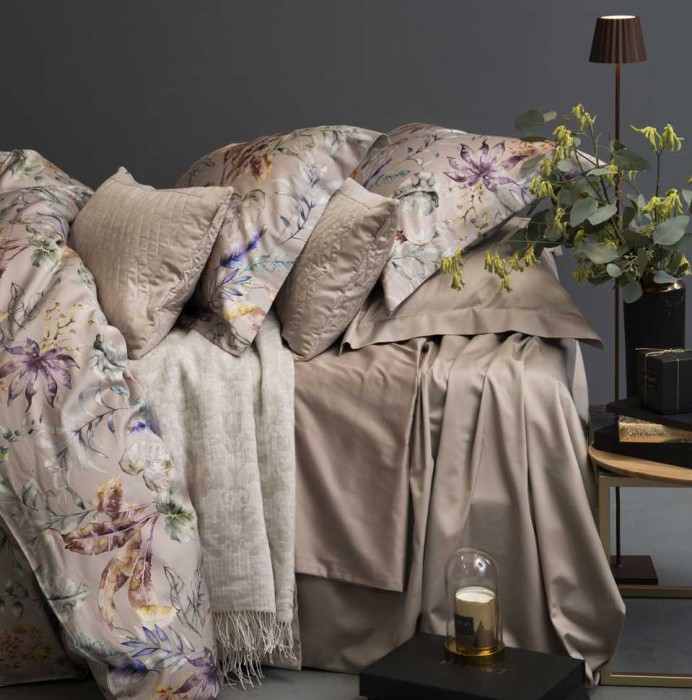 Постельное белье DecoFlux "Flora Costera Almond", 1,5 спальное, бежевый