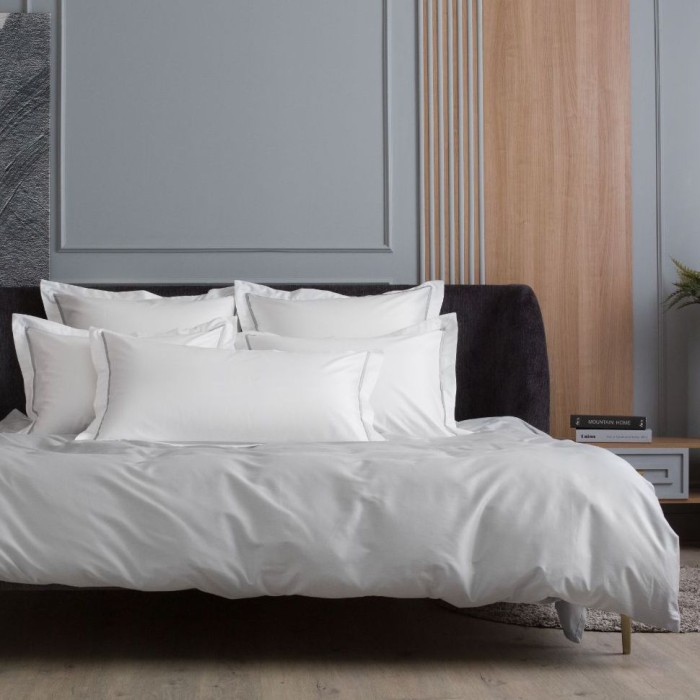 Наволочка  German Grass широкая отделка "Alpine Ash Grey Allure", 50x70 см, 2 шт, белый