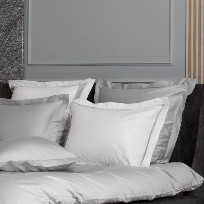 Наволочка  German Grass широкая отделка "Alpine Ash Grey Allure", 50x70 см, 2 шт, белый