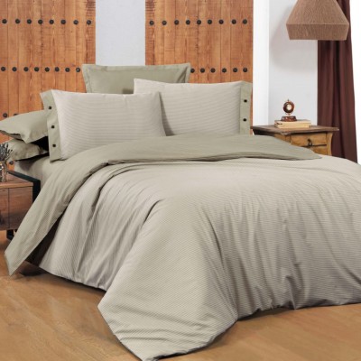 Постельное белье Sarev страйп "New Fancy", 1,5 спальное, бежевый