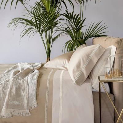 Постельное белье La Perla &quot;Macrame&quot;, 2-х спальное (евро), бежевый