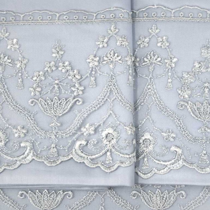 Постельное белье Tivolyo с кружевом "Lina", 1,5 спальное, серый