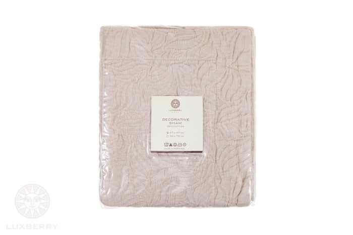 Наволочка Luxberry "Каменный Цветок", 47x47 см, пудра