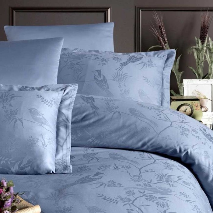 Постельное белье Do&Co жаккард "Stesha", 2-х спальное (евро), голубой