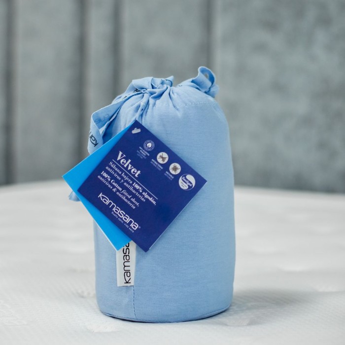 Наматрасник Kamasana с юбкой "Velvet", 180x200x30 см, голубой