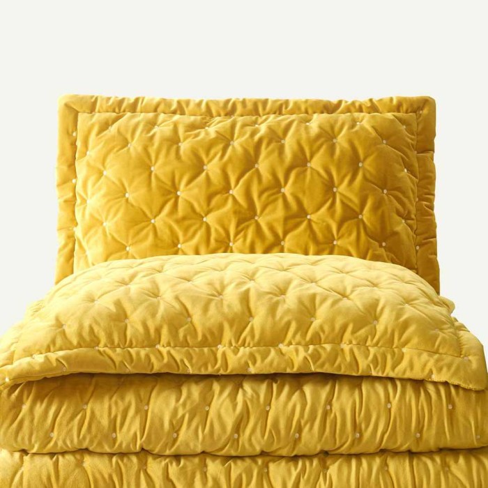 Покрывало Arya бархат "Ansel", 250x260 см, желтый
