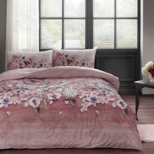 Постельное белье TAC RANFORCE "LIZA", 1,5 спальное, темно-розовый