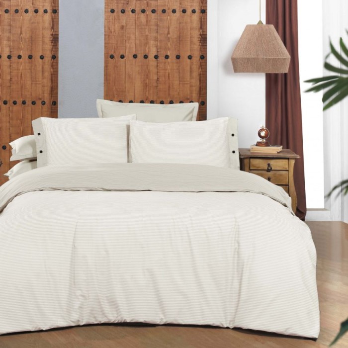 Постельное белье Sarev страйп "New Fancy", 1,5 спальное, экрю